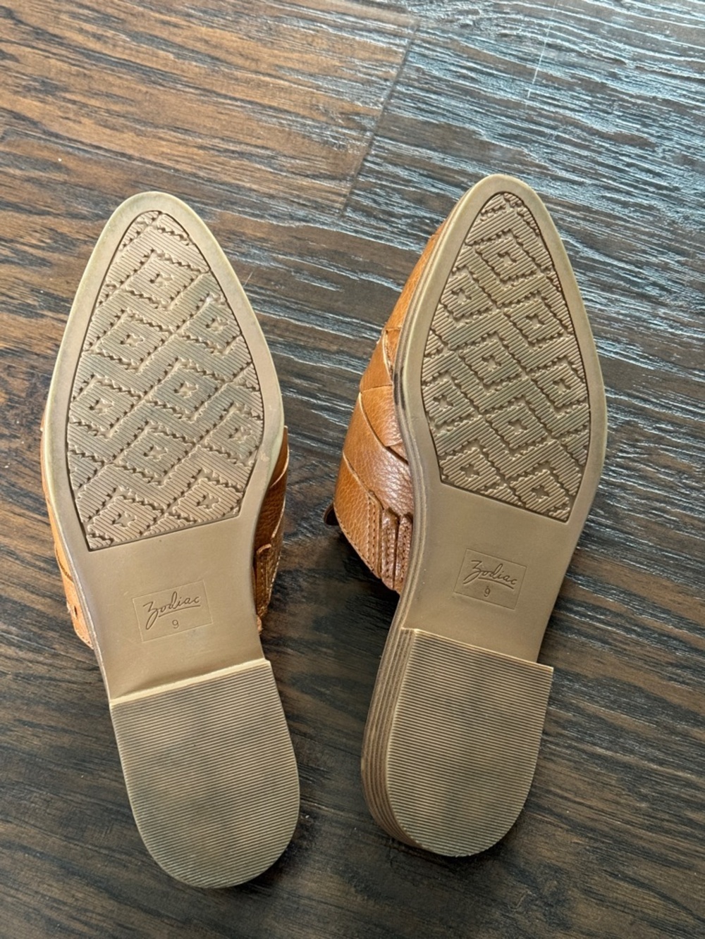 Zodiac Tan Woven Leather Mule Clog - Picture 10 of 11
